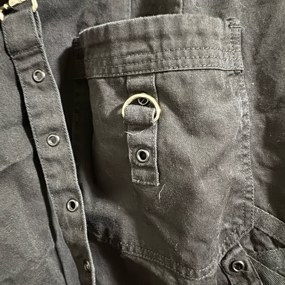 Tripp NYC Black suspender Cargo Pants with Silver Zippers hardware plus 22 2x - Picture 7 of 10